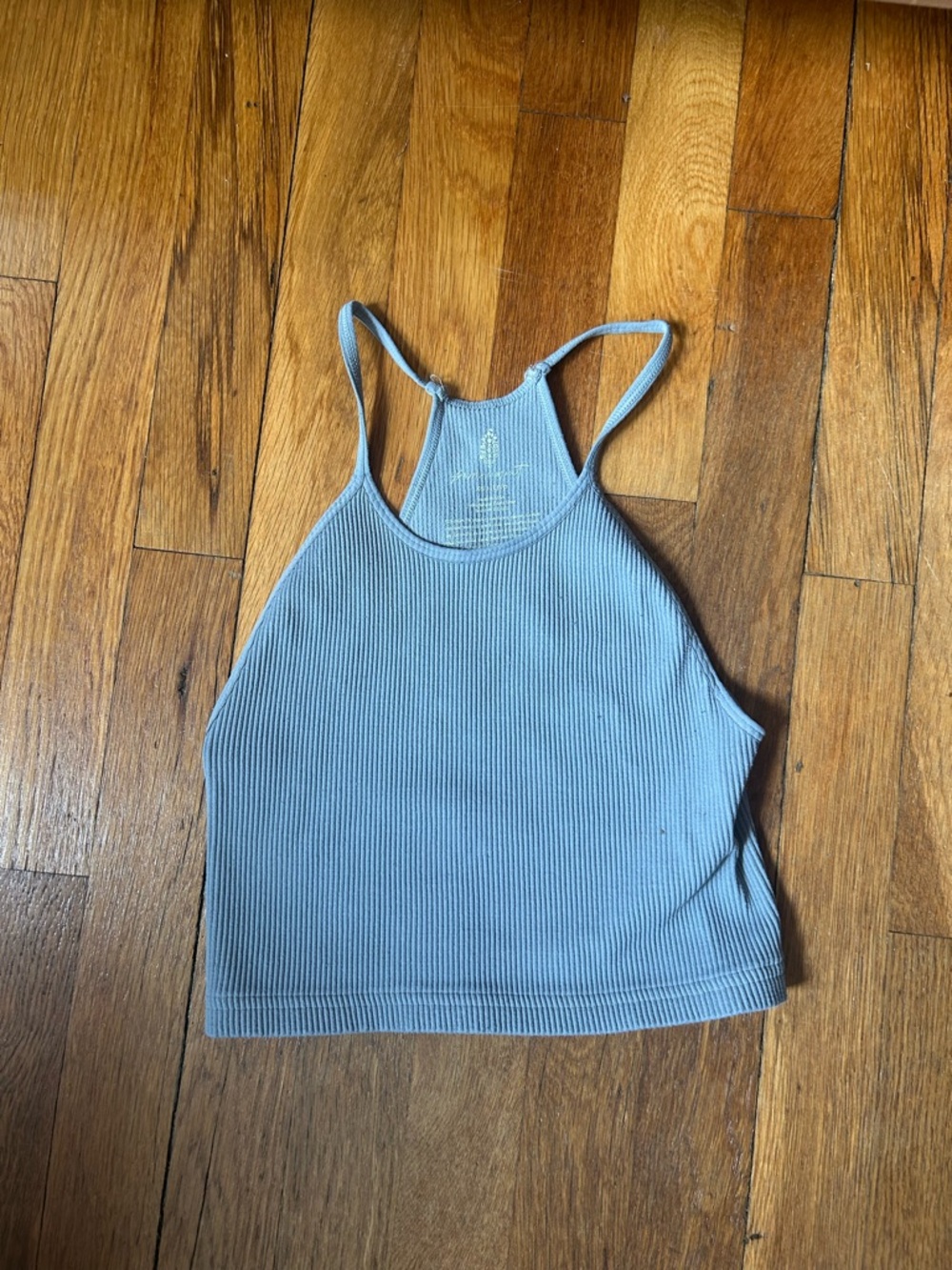 Free people happiness run crop top in light blue. Size small